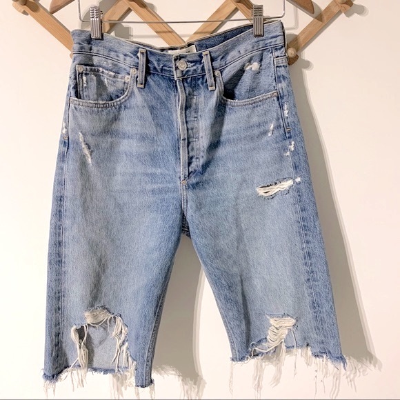 AGOLDE 90s Jeans Cut off Shorts In Fallout - Picture 2 of 11